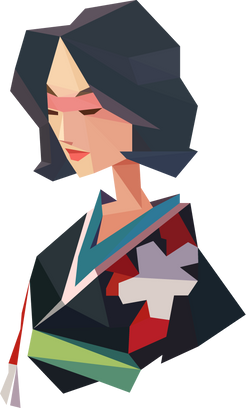 Japanese Woman in Kimono Illustration